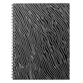 monochroom Wavy Lines-Notitieboek Notitieboek (Voorkant)