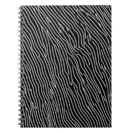 monochroom Wavy Lines-Notitieboek Notitieboek