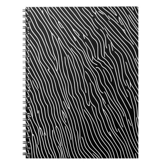 monochroom Wavy Lines-Notitieboek Notitieboek (Voorkant)
