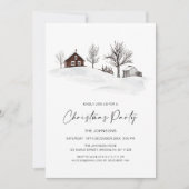 Monochroom Winter Kerstfeest uitnodiging (Voorkant)