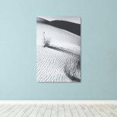 Monochroom woestijnlandschap met grasplukjes canvas afdruk (Insitu (Houten vloer))