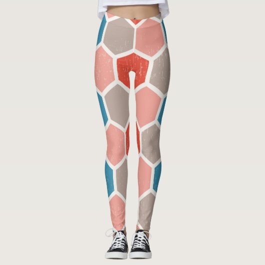 Monochroom zeshoek leggings (Voorkant)