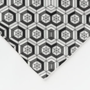 Monochroom Zeshoekig Lattice Dekbed Fleece Deken