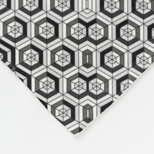 Monochroom Zeshoekig Lattice Dekbed Fleece Deken (Hoek)