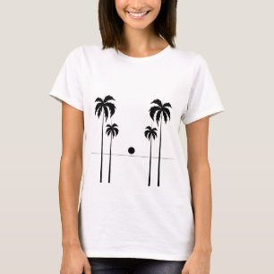 "Monochroom Zonsondergang Palmen" T-shirt