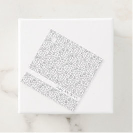 Monochroom zwart geometrisch wervelend patroon bedankjes labels