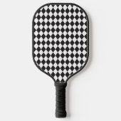 Monochroom zwart-wit argyle pickleball paddle (Voorkant)