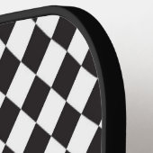 Monochroom zwart-wit argyle pickleball paddle (Links Detail)