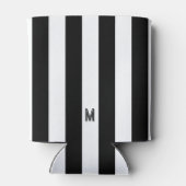 Monochroom zwart-wit cabana streepmonogram blikjeskoeler (Achterkant)