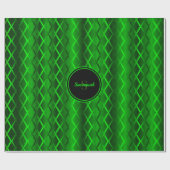 Monochroomschaduwen van groene monogrammed-geometr cadeaupapier (Vlak)