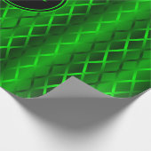 Monochroomschaduwen van groene monogrammed-geometr cadeaupapier (Hoek)