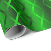 Monochroomschaduwen van groene monogrammed-geometr cadeaupapier (Rol Hoek)
