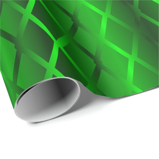 Monochroomschaduwen van groene monogrammed-geometr cadeaupapier (Rol Hoek)