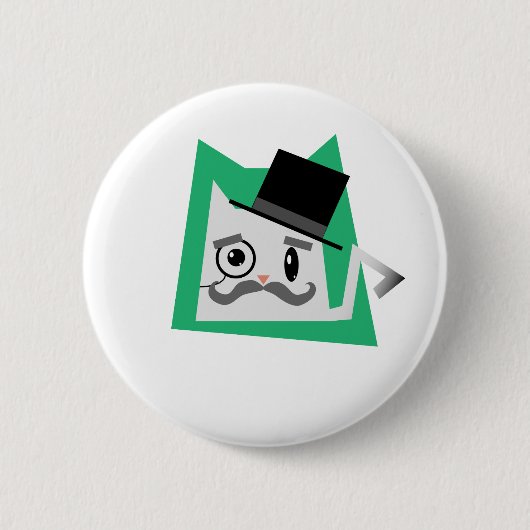 Monocle Cat Ronde Button 5,7 Cm (Voorkant)
