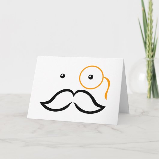 Monocle en Mustache Kaart (Voorkant)