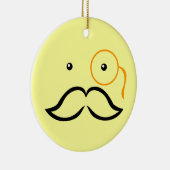 Monocle en Mustache Keramisch Ornament (Rechts)