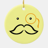 Monocle en Mustache Keramisch Ornament (Achterkant)