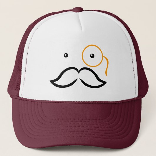 Monocle en Mustache Trucker Pet (Voorkant)