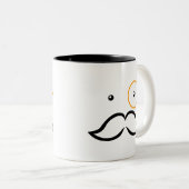 Monocle en Mustache Tweekleurige Koffiemok (Voorkant rechts)