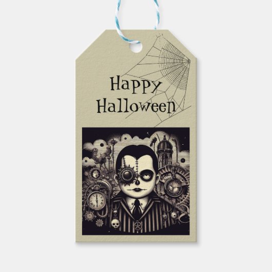 Monocle Halloween Man Cadeaulabel (Voorkant)