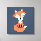 Monocle Hipster Red Fox Canvas Afdruk (Voorkant)