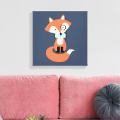 Monocle Hipster Red Fox Canvas Afdruk (Insitu (Woonkamer))