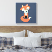 Monocle Hipster Red Fox Canvas Afdruk (Insitu (Slaapkamer))