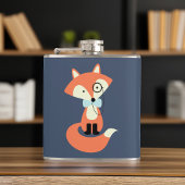 Monocle Hipster Red Fox Heupfles