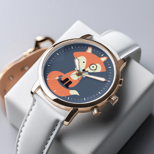 Monocle Hipster Red Fox Horloge
