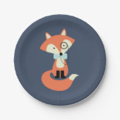 Monocle Hipster Red Fox Papieren Bordje (Voorkant)