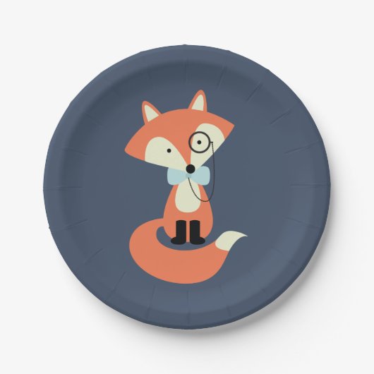 Monocle Hipster Red Fox Papieren Bordje (Voorkant)