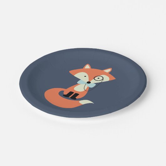Monocle Hipster Red Fox Papieren Bordje (Gekanteld)