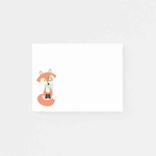 Monocle Hipster Red Fox Post-it® Notes (Voorkant)