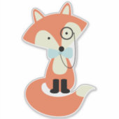 Monocle Hipster Red Fox Sticker (Voorkant)