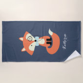 Monocle Hipster Red Fox Strandlaken (Voorkant)