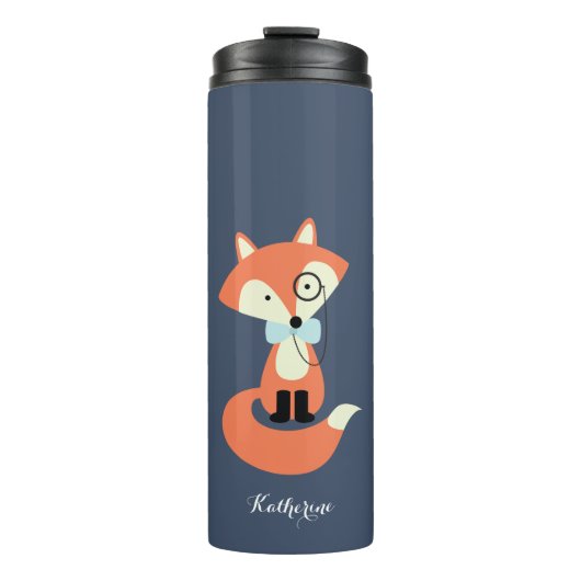 Monocle Hipster Red Fox Thermosbeker (Voorkant)