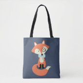 Monocle Hipster Red Fox Tote Bag (Voorkant)