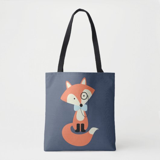 Monocle Hipster Red Fox Tote Bag (Voorkant)