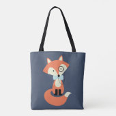 Monocle Hipster Red Fox Tote Bag (Achterkant)