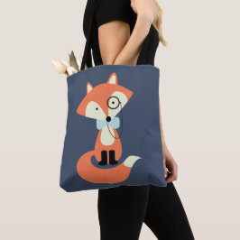 Monocle Hipster Red Fox Tote Bag