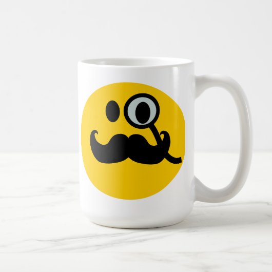 Monocle & Mustache  achtergrond) Koffiemok (Rechts)