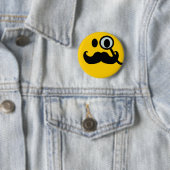 Monocle & Mustache  achtergrond) Ronde Button 5,7 Cm (In situ)