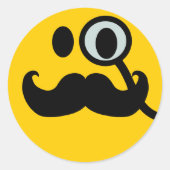 Monocle & Mustache  achtergrond) Ronde Sticker (Voorkant)