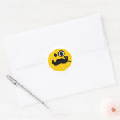 Monocle & Mustache  achtergrond) Ronde Sticker (Envelop)