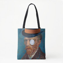 Monocle van Gogh in Top Hat Canvas tas
