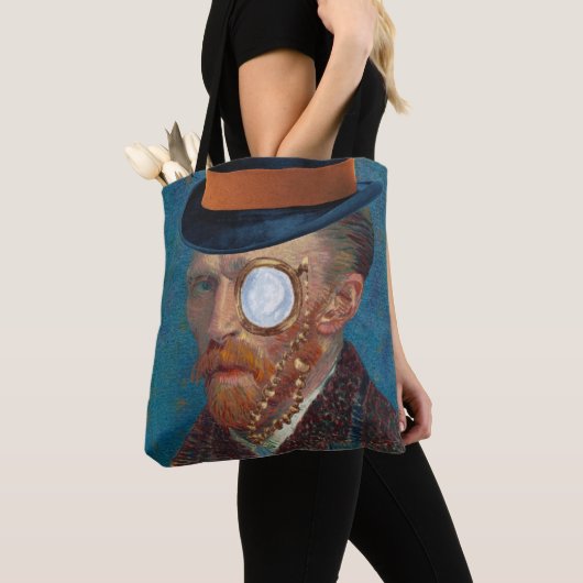 Monocle van Gogh in Top Hat Canvas tas (Dichtbij)