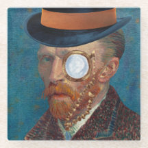 Monocle van Gogh in Top Hat Glass Onderzetter