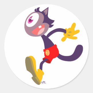 Monoculaire kat cartoon sticker