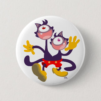 Monoculaire katten in Tandem Walk-knoopbadge Ronde Button 5,7 Cm