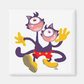 Monoculaire katten in Tandem Walk magnet (Voorkant)